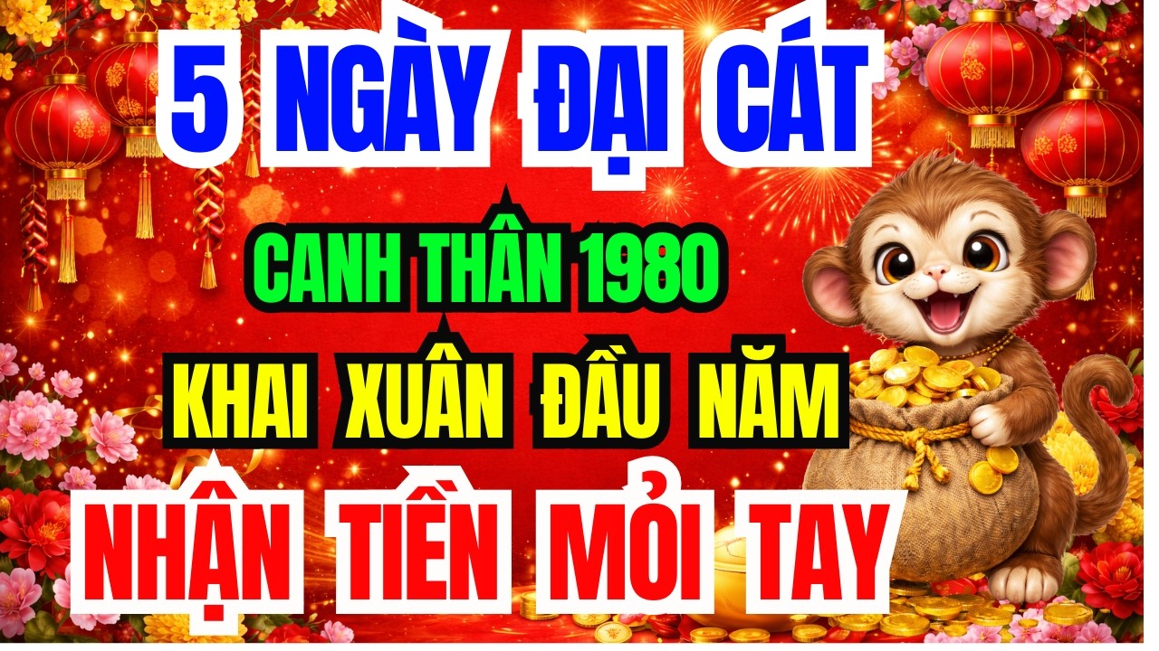 5 Ngày Khai Xuân Đầu Năm 2026 Canh Thân 1980 Trời Già Ban Lộc Đổi Đời Phát Tài, Cực Giàu