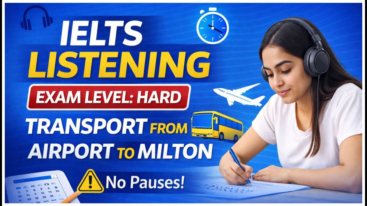 Most Students Fail This | IELTS Listening HARD Test | Airport to Milton EXAM LEVEL