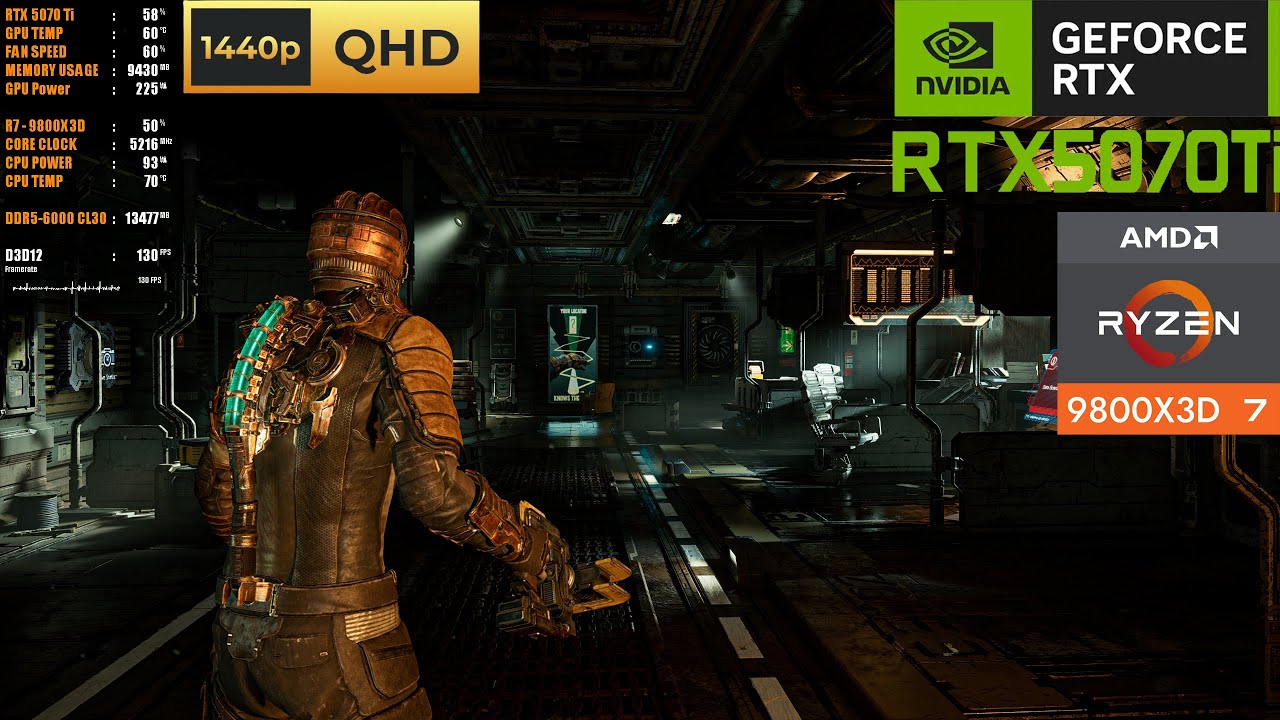 DEAD SPACE REMAKE - RTX 5070 Ti + R7 9800X3D ( 1440p Ultra Settings )