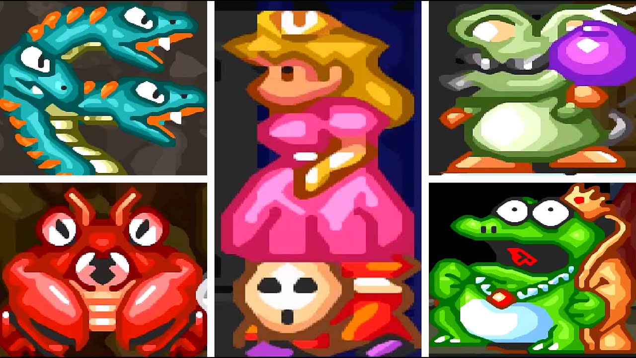 Super Mario Bros 2 All Bosses With Princess Peach (No Damage)