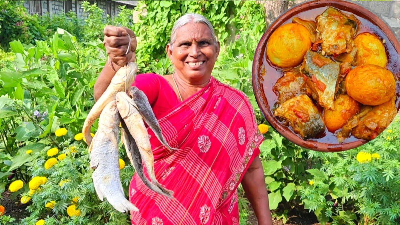 Brinjal Dry Fish Egg Curry Recipe ⁠|⁠| Testy Vankaya Uppu Chepa Curry || Farmers Kitchen
