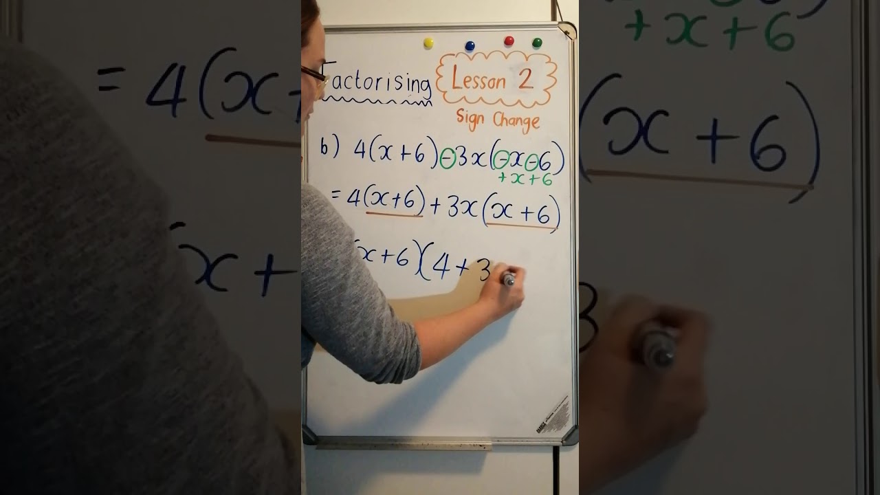Factorisation lesson 2. Sign change rule