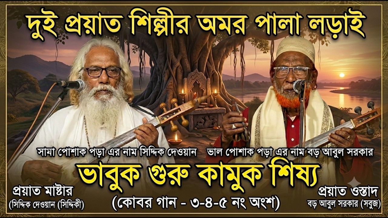 দুই প্রবীণের লড়াই ।। গুরু ও ভক্ত । বড় আবুল সরকার বনাম সিদ্দিক দেওয়ান পালা ৩-৪-৫ অংশ