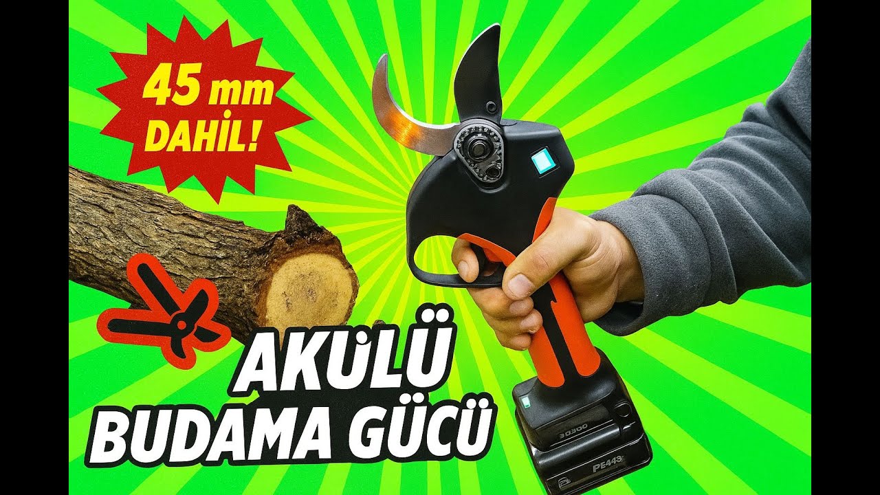 4.5 CM KALIN DALLARI BİLE ZAHMETSİZCE KESEBİLEN ENERGY AKÜLÜ BUDAMA MAKASI