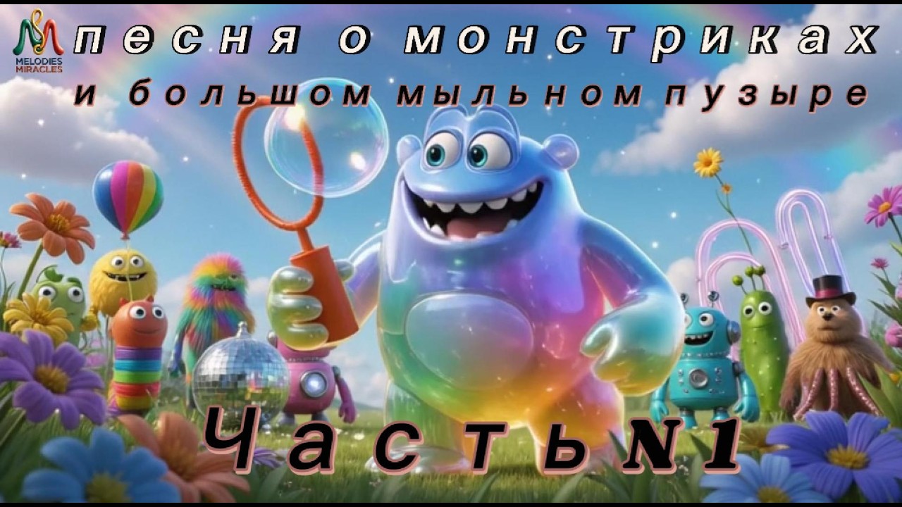 Весёлая детская песня «Монстры и гигантский мыльный пузырь»