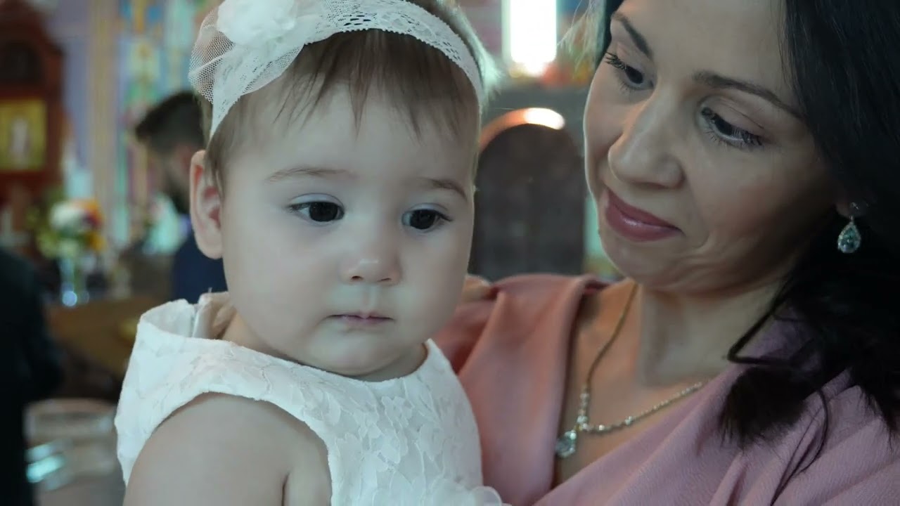Serbian Orthodox family Christening