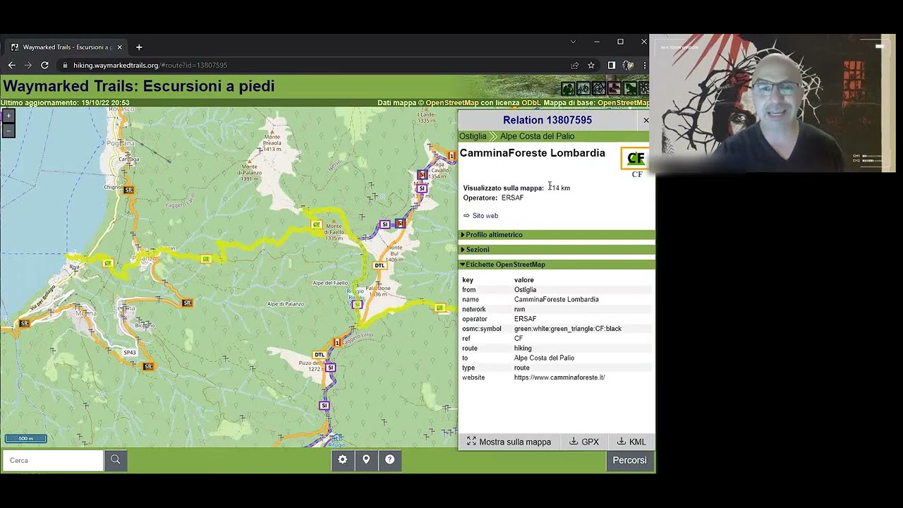 Pianificazione trekking con Waymarked Trails