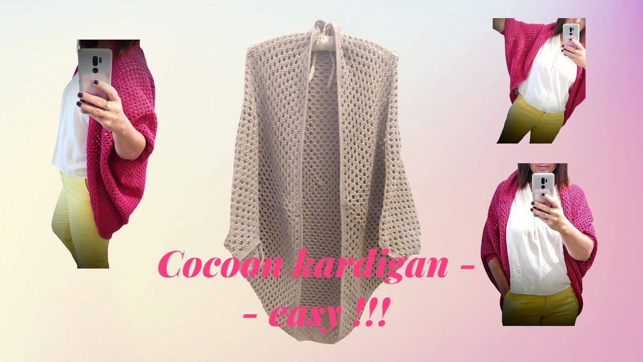 Narzutka nietoperz / sweterek na szydełku kokon * Crochet bat cardigan / cocoon / sweater