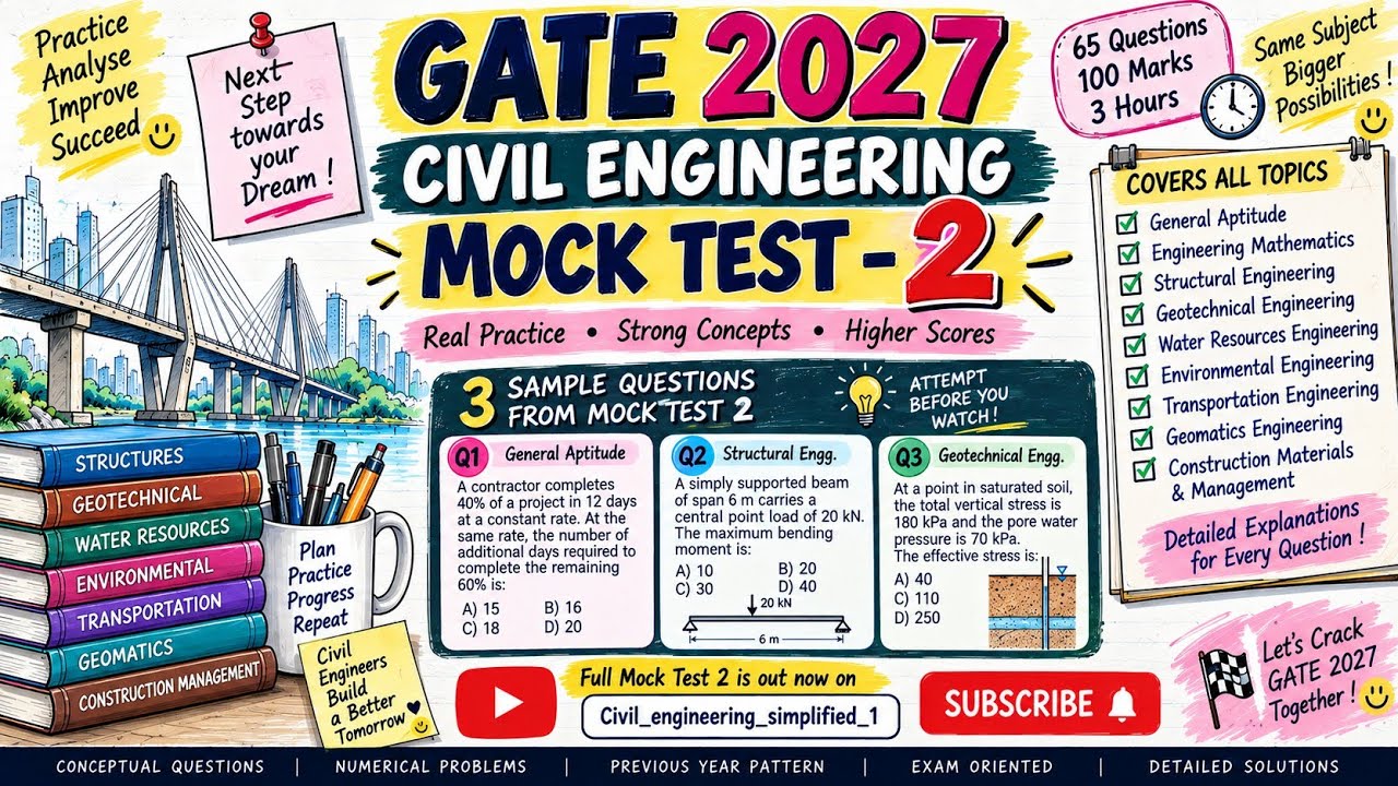 GATE 2027 Civil Engineering Mock Test 2