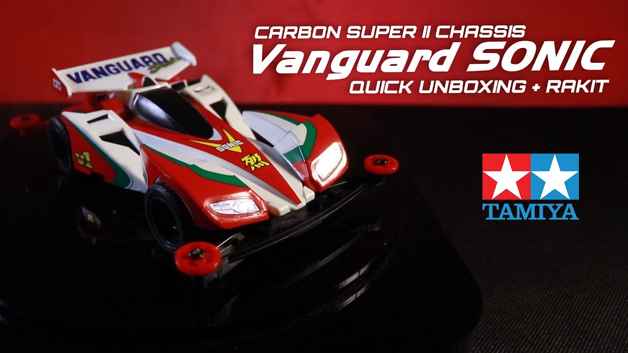 TAMIYA Vanguard SONIC MINI 4WD | QUICK UNBOXING dan RAKIT | CARBON SUPER II CHASSIS [ミニ四駆 ]