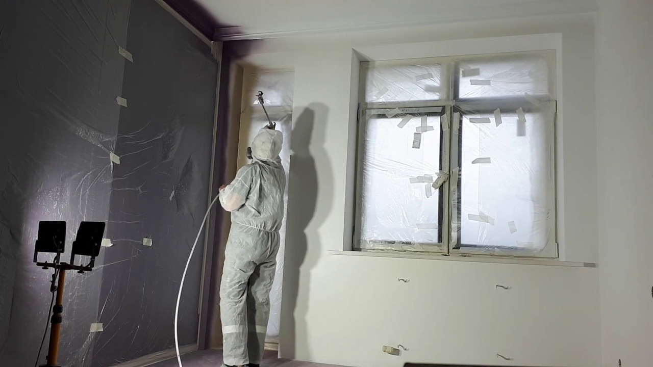 Покраска квартиры безвоздушным окрасочным аппаратом с краскопультом #Yokiji 120