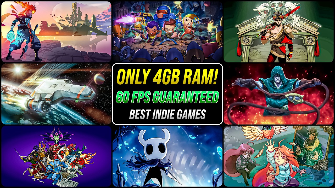 30 Indie Games That Could Run at 60FPS on 4GB RAM PCs 🔥
