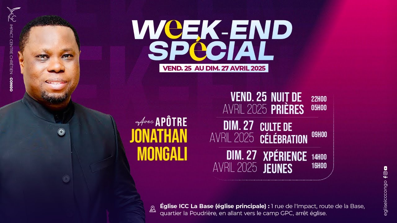 L'ONCTION ROYALE |  Apôtre Jonathan MONGALI | CULTE DE CÉLÉBRATION |DIMANCHE 27 AVRIL 2025