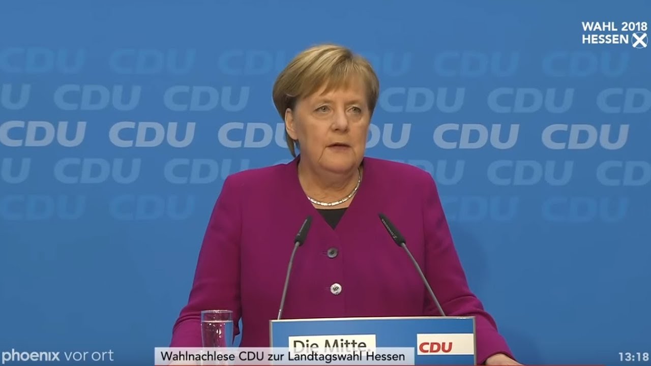 Pressekonferenz CDU zur Wahl in Hessen und zum Verzicht von Merkel auf den Parteivorsitz am 29.10.18