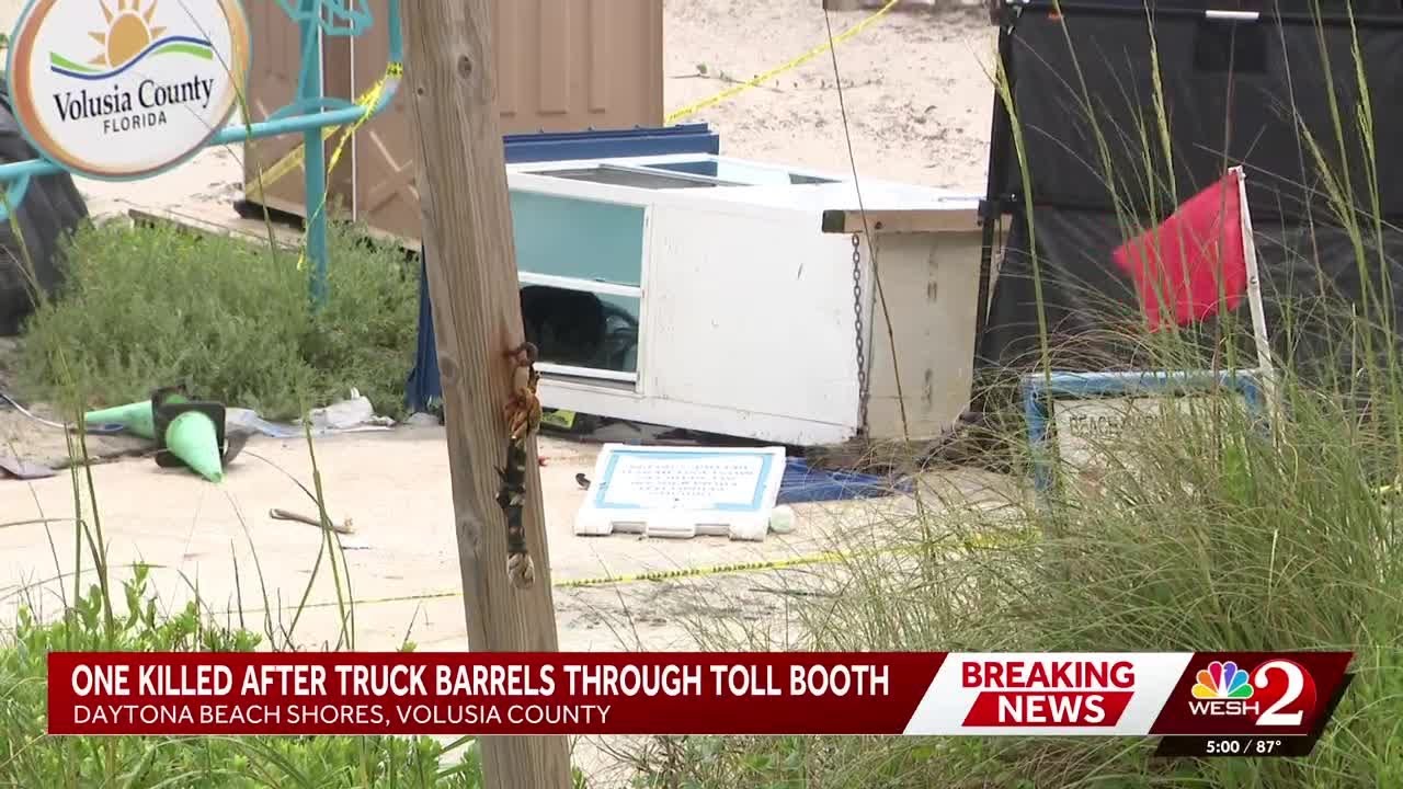 'Toll booth crushed,' sheriff says of crash that killed woman working on beach