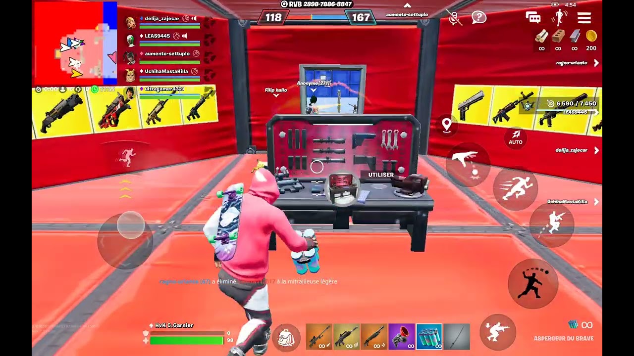 Entraînement sur la map crazy red vs blue