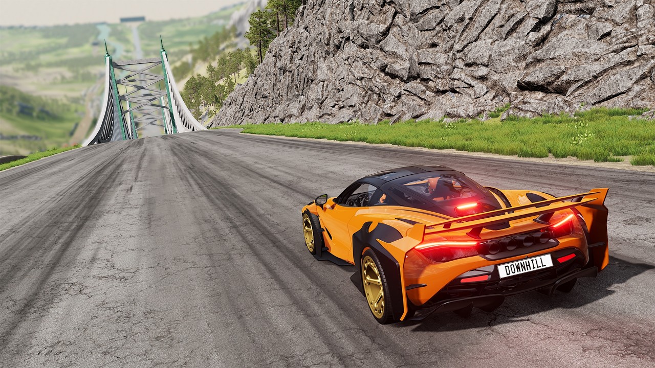 Full Throttle INSANE Long Downhill Mayhem! | BeamNG.drive Epic Crashes & Speed Test #16