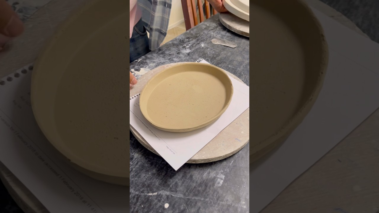 Hand-Pressing an Oval Plate into a Plaster Mold #ceramics # an Oval Plate #pottery