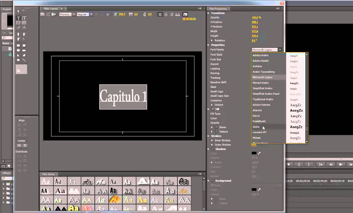 Tutorial Adobe Premiere CS6 Crear creditos, titulos, texto, carteles. Español