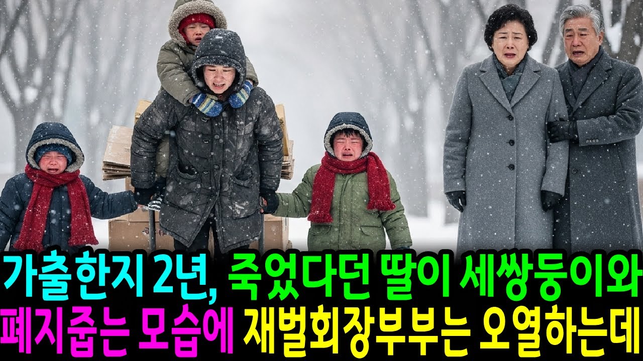 가출 한지 2년, 죽었다 던 딸이 세 쌍둥이와  폐지 줍는 모습에 재벌 회장 부부는 오열하는데...