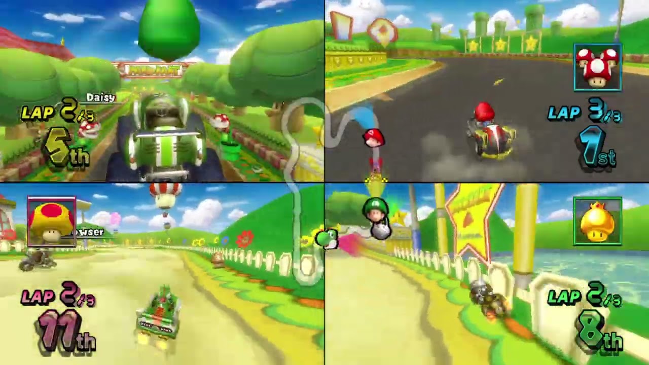 Mario Kart Wii ✦ 4 Players #497 (3 Tracks) 150cc