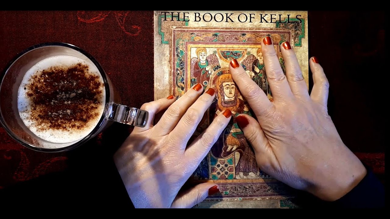 ASMR | Whispered Reading Medieval Irish 'Book of Kells' & Baileys Irish Coffee Drinking!