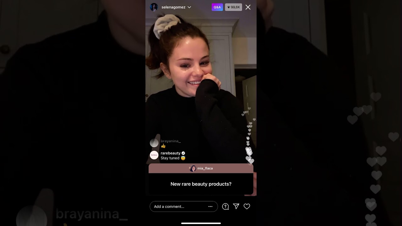 Селена Гомес в прямом эфире в Instagram 21 февраля 2021 года