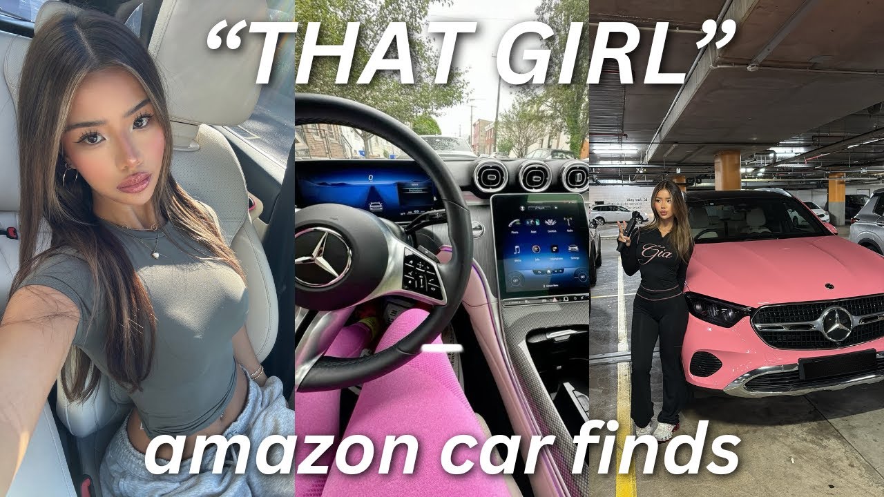 DECORATE MY CAR W/ ME | wrapping my car PINK, amazon car essentials & organisation