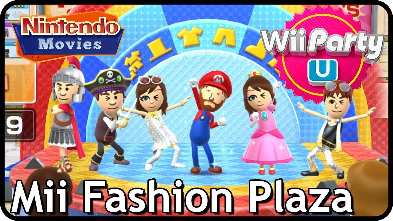 Wii Party U - Mii Fashion Plaza (4 Players) Mario/Roman/Pirate/Cave/Rock-Star outfits