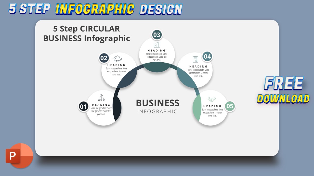 77.PowerPoint Tutorial 5 Option Circular Design | #infographic, #graphicdesign