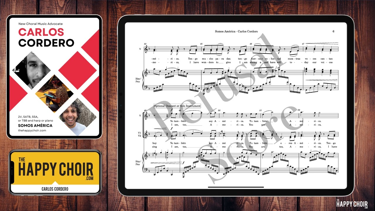 2 Voices Somos America (We Are America) - Carlos Cordero - Easy Spanish Choral Music