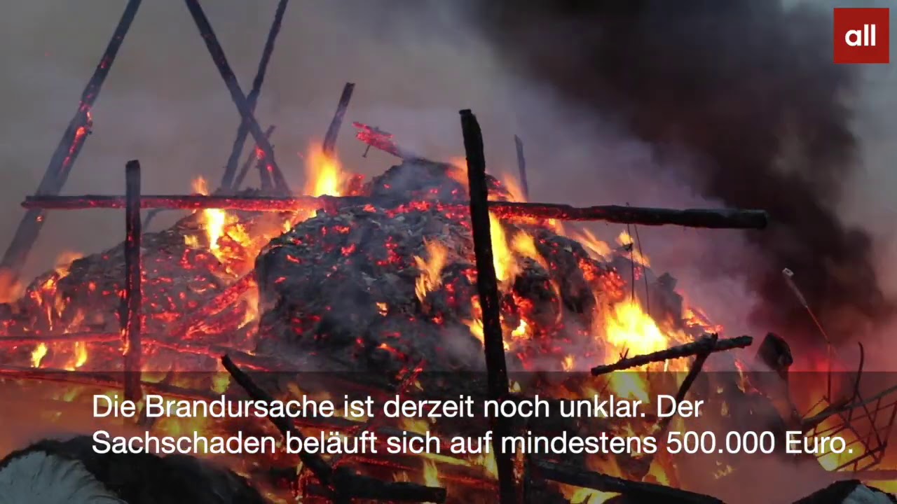 Stall auf Bauernhof in Opfenbach gerät in Brand: Mindestens 500.000 Euro Schaden