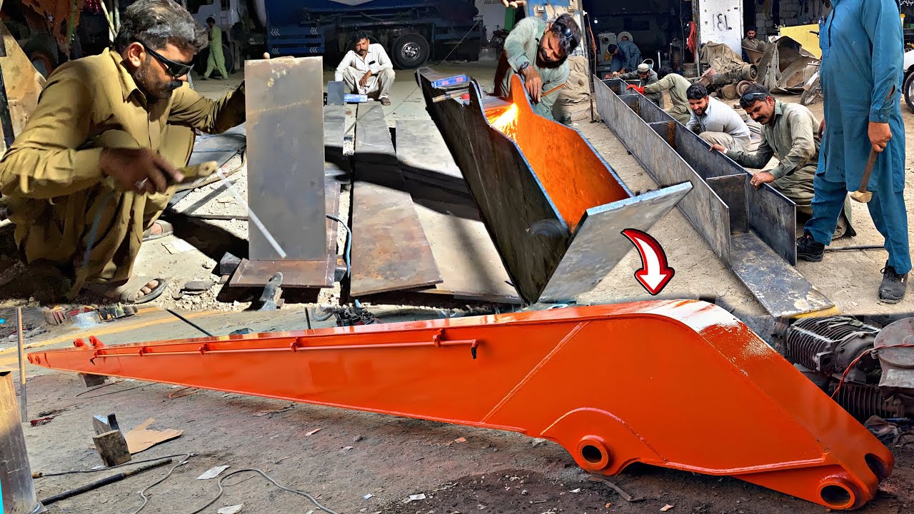 25 Feet Long Boom Arm Making for 400 Excavator || Manufacturing Process of Excavator Boom Stick
