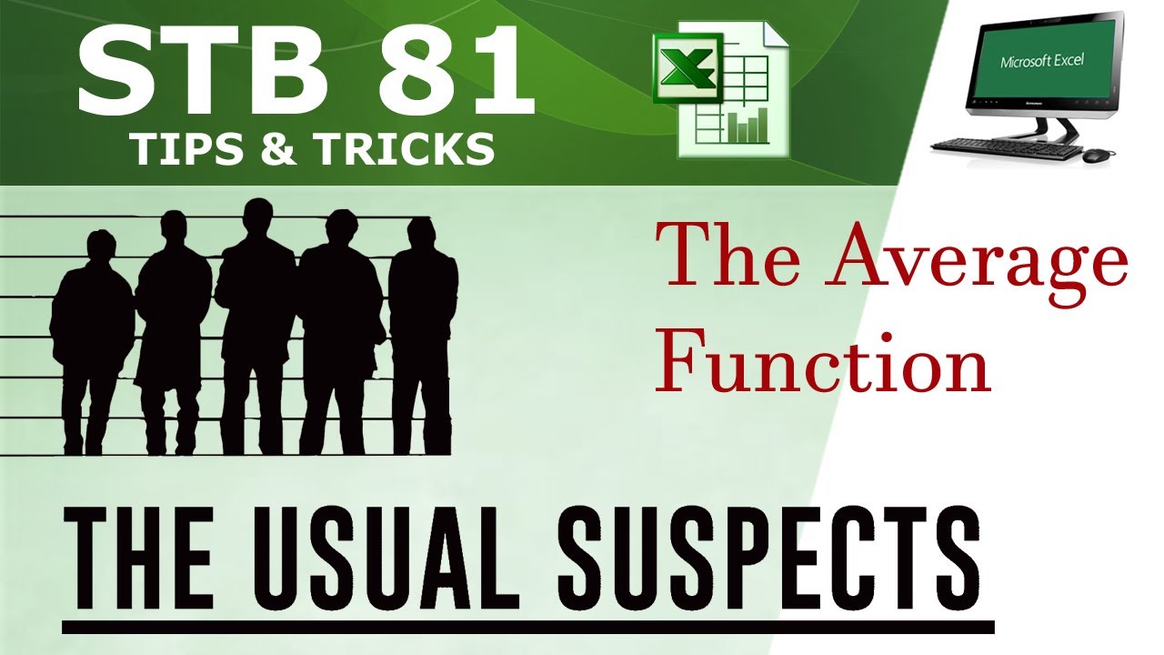 Microsoft Excel Average Function, Calculate the average of a group of numbers.