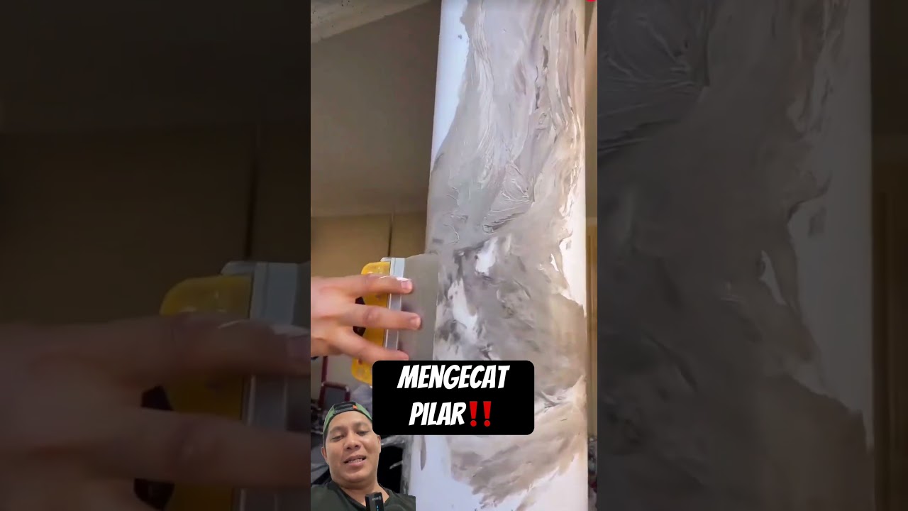 Mengecat pilar motif marmer 