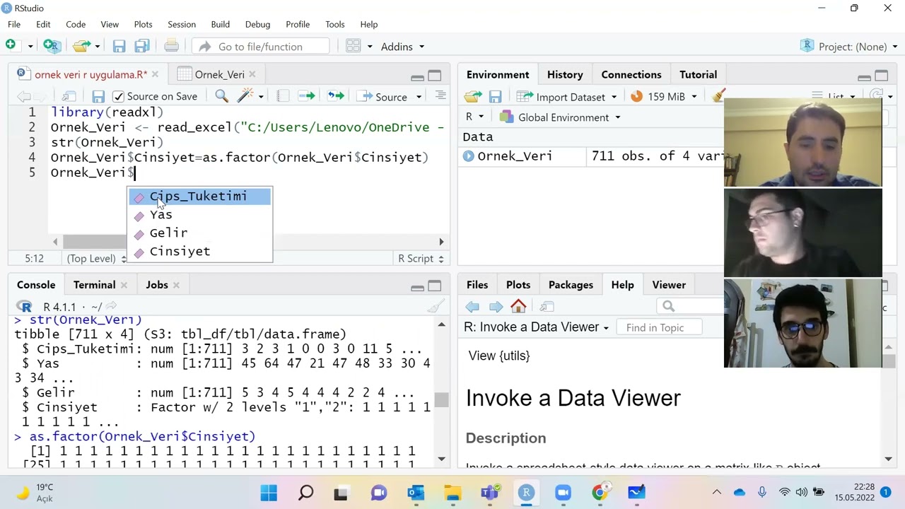 R Programlama ile Temel İstatistik Eğitimi 15/05/2022 &Uuml;&ccedil;&uuml;nc&uuml; Kısım