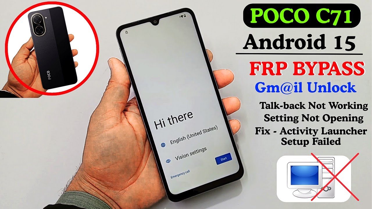 Poco C71 Frp Bypass/Unlock 2026 Android 15 | Talk-back Not Working | Activity Launcher Not Working