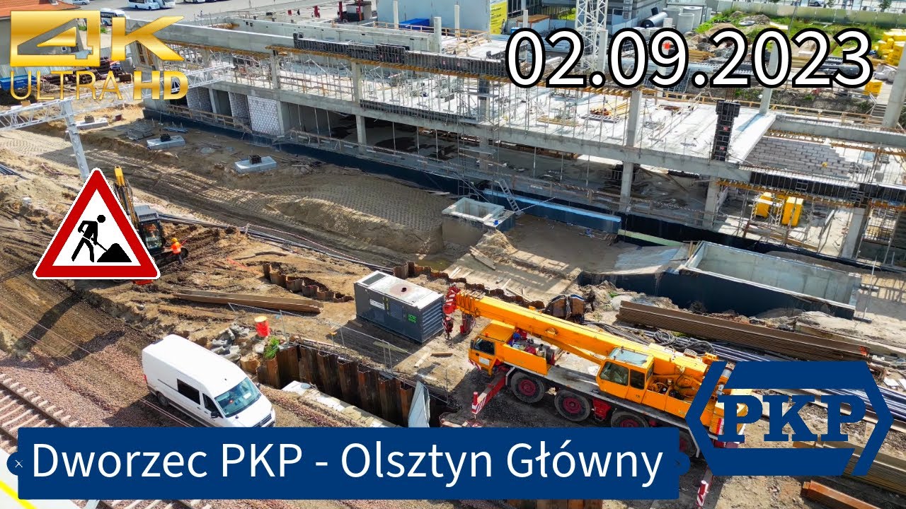 Dworzec PKP - Olsztyn Główny  ( Budowa ) 02.09.2023. 4K 60Fps DRON