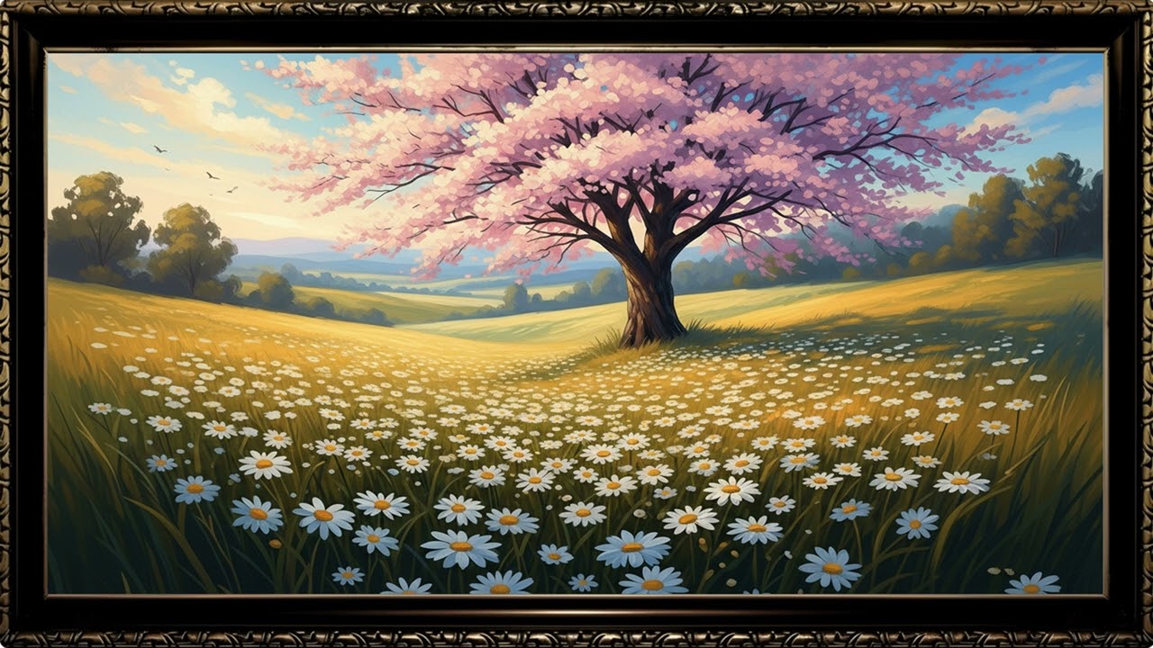 Serene Spring Flower Oil Painting | Calm 2-Hour Art Display