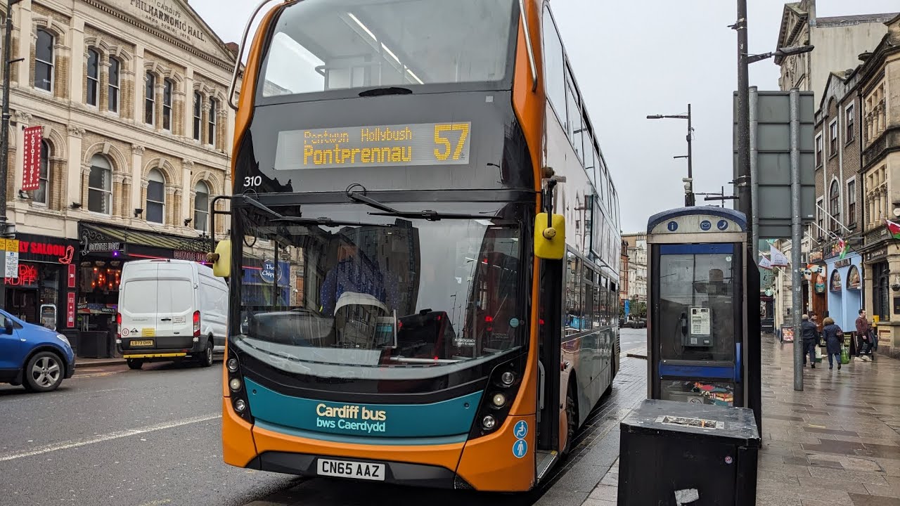 Full Route Visual | Cardiff Bus Route 57: City Centre - Pontrepennau | E400MMC
