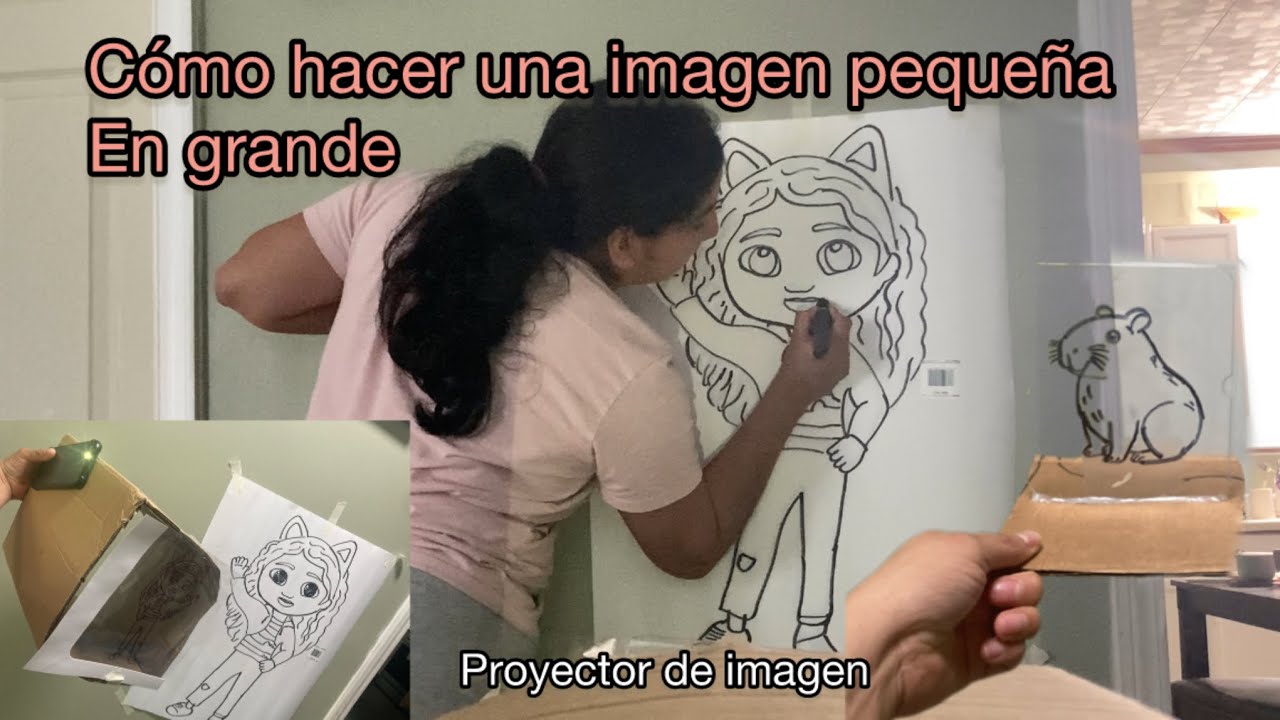 Cómo hacer una imagen pequeña en grande para moldes de piñatas con un proyector de imagen