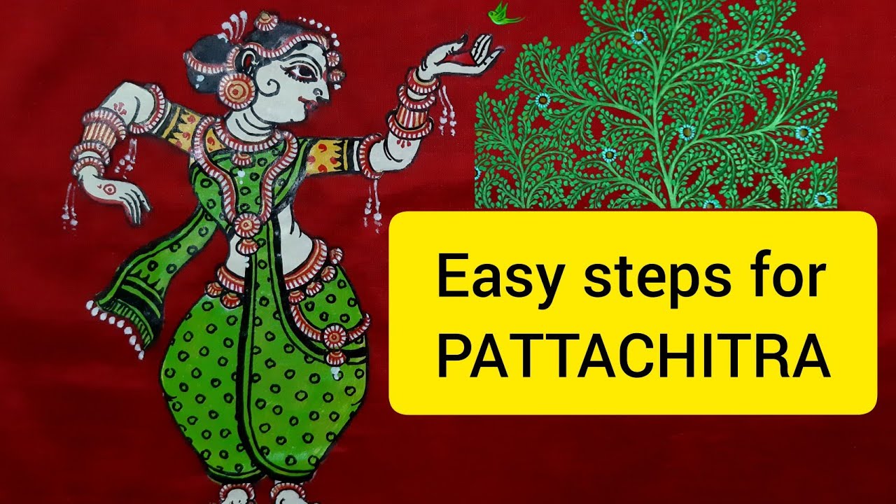 How to paint pattachitra on fabric//pattachitra dancer//pattachitra figure on fabric.