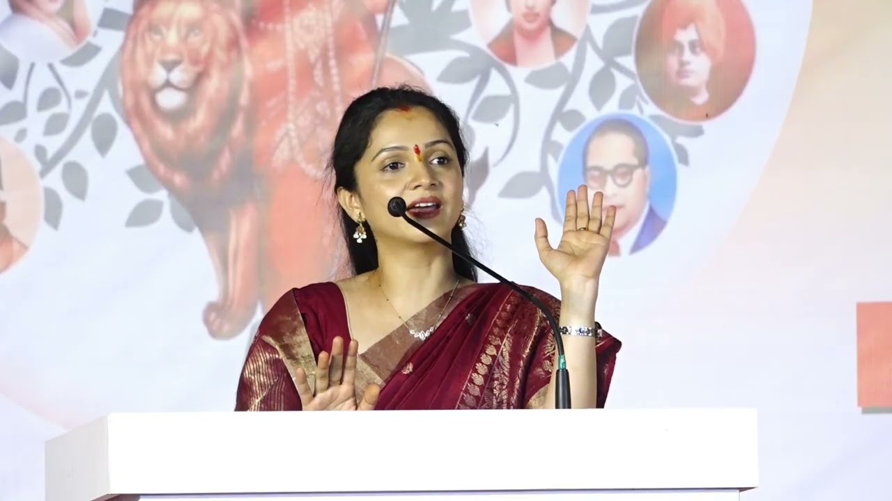 अकोला मलकापूर येथे आयोजित विराट हिंदू संमेलनाच्या वक्त्या सौ.गौरी थोरात यांचे उद्बोधन @gaurit077 