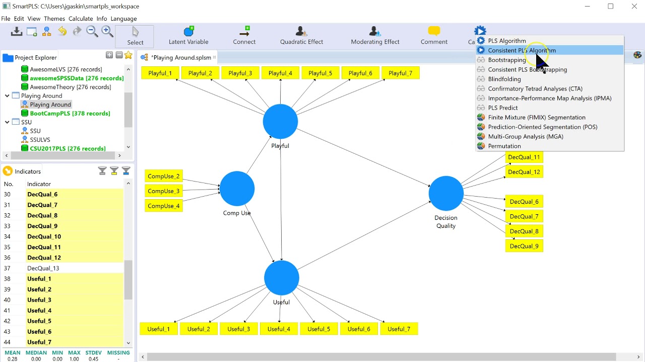 Validating Formative Models in SmartPLS 3