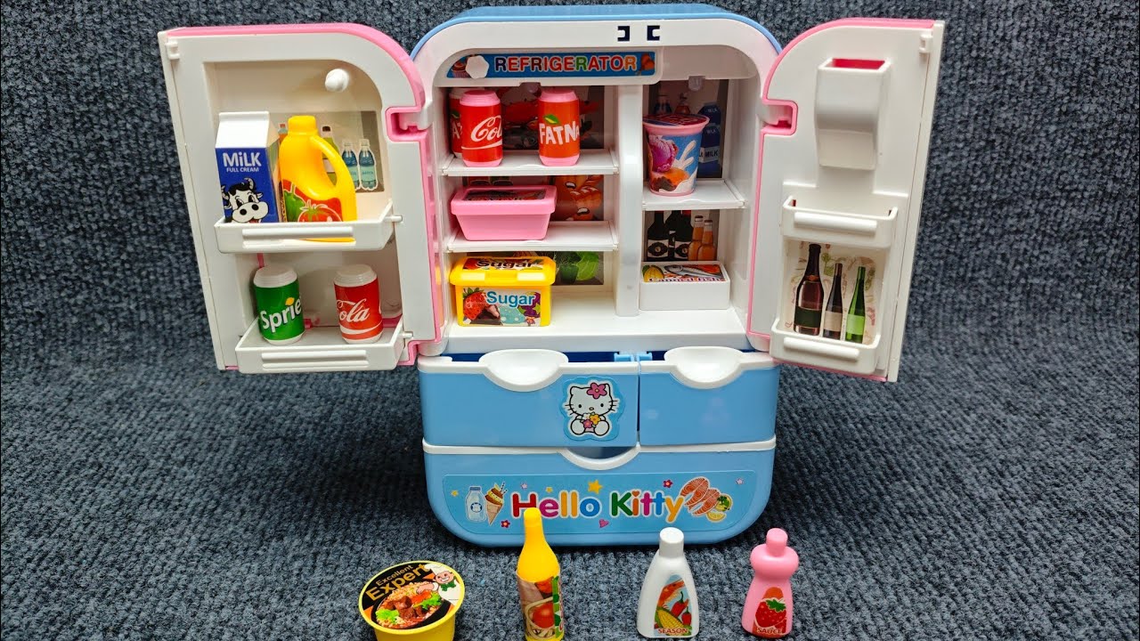 7 Minutes Satisfying With Unboxing Hello Kitty Refrigerator Play Set ASMR ( No Music )