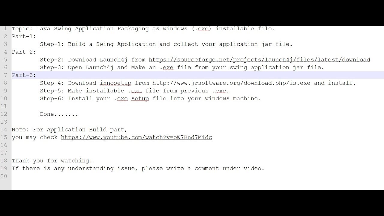 Java Swing Application Packaging as windows (.exe) installable file.