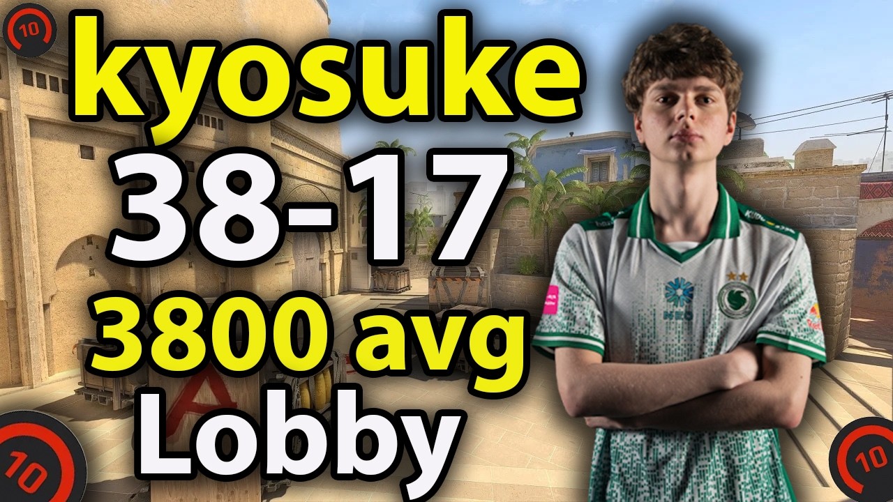 kyosuke 38-17 играет на Faceit (Mirage) средний рейтинг ELO 3800 в лобби #cs2 #counterstrike #кс2...