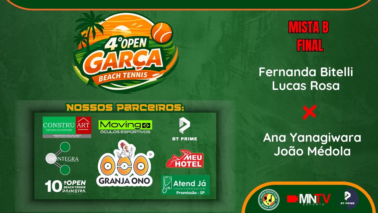 AO VIVO - 4&ordm; OPEN GAR&Ccedil;A BEACH TENNIS - PRIME 300 - GAR&Ccedil;A- SP