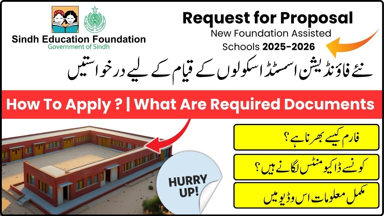 Request for Proposal (RFP) To Open New SEF School 2025-26 | How To Fill SEF School Proposal Form |