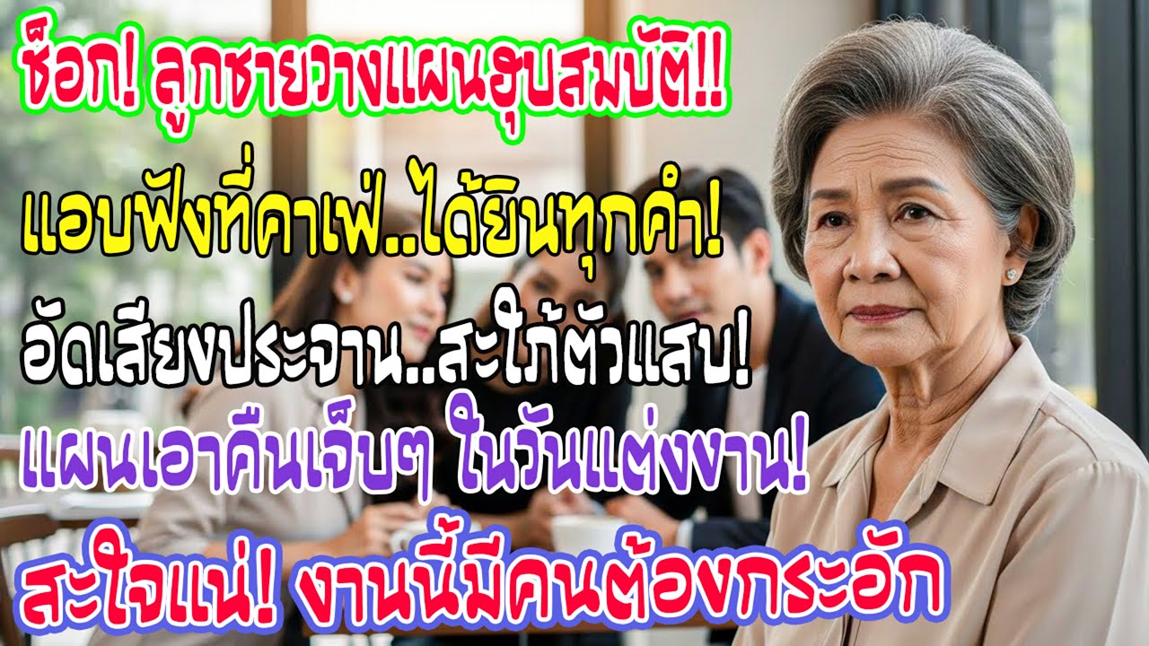 ได้ยินในคาเฟ่ ลูกชายกับว่าที่สะใภ้วางแผนเอาทรัพย์ฉัน ฉันแอบอัดเสียง และรอวันแต่งงานเพื่อเอาคืน